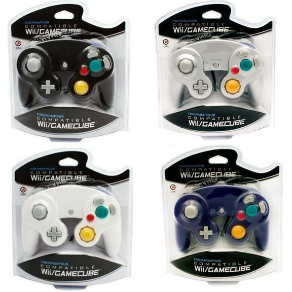 4 CONTROLLERS FOR NINTENDO GAMECUBE Wii BlUE,WHITE,BLACK,SILVER (PLATINUM)