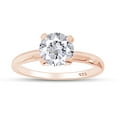 thumbnail image 1 of 4 CT Round Cut White Cubic Zirconia Solitaire Ring For Women In 14K Rose Gold Plated 925 Sterling Silver (Color: White, Clarity: VVS1-VVS2, 4 Cttw) -11.5, 1 of 6