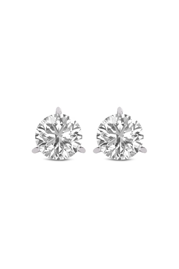 4 CTW Martini-Set Round Lab Grown Diamond Solitaire Stud Pushback Earrings in 14K White Gold (E-F, VS1-VS2) Sample Image Final Product May Vary.