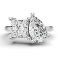 thumbnail image 1 of 4 CTW Princess and Pear Cut Lab-Grown Diamond Two-Stone Ring in 14K White Gold, E-F Color, VS1-VS2 Clarity (Ring Size: 9.5), 1 of 3