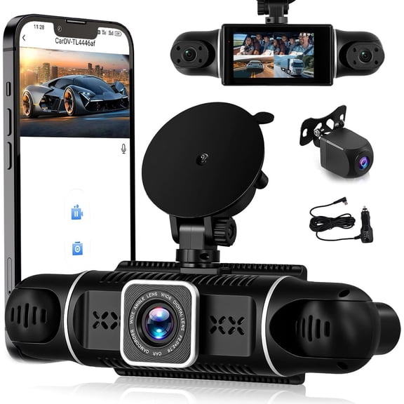 4   Cam for   & 1080P Front & Cabin Left/Right Recording 8 IR LEDs  Camera Front and Rear with Night Vision WiFi G-Sensor 24H Parking Mode Loop Recording