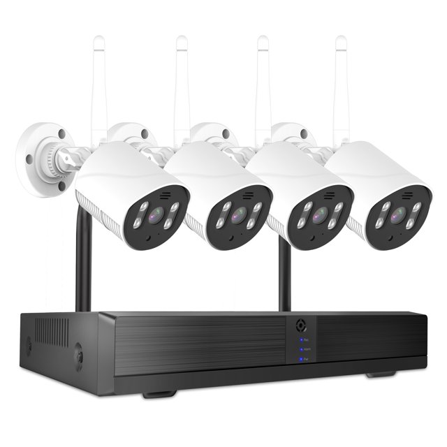 4 Cameras Wireless CCTV System ,2 Way Audio Wifi Home Safe Security Video IP Camera Kit,NO HDD