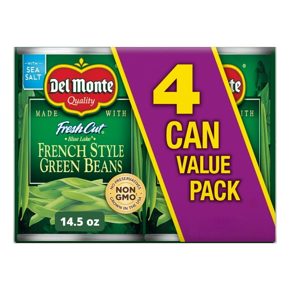 Del Monte Blue Lake French Style Green Beans, 14.5 oz Can (Pack of 4), Canned Vegetables