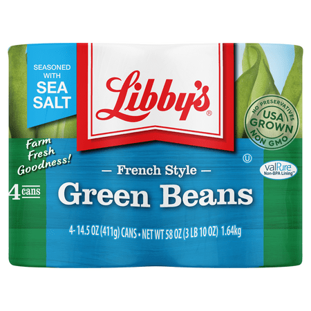 (4 Cans) Libby's French Style Green Beans, Canned Vegetables, 14.5 oz