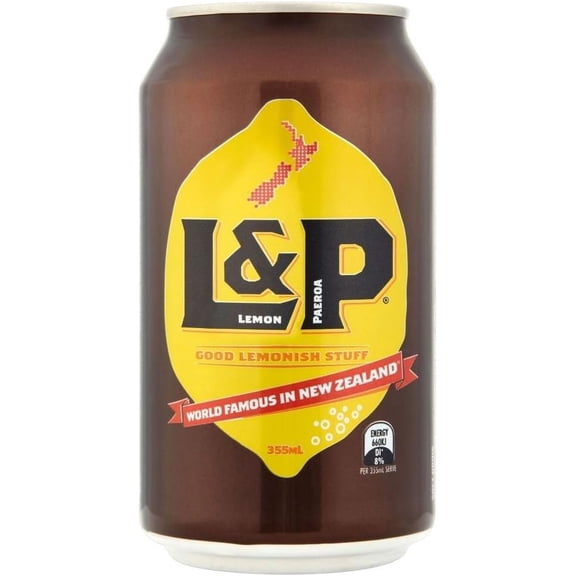 4 Cans of New Zealand L&P Lemonade 355ml (Lemon & Paeroa)