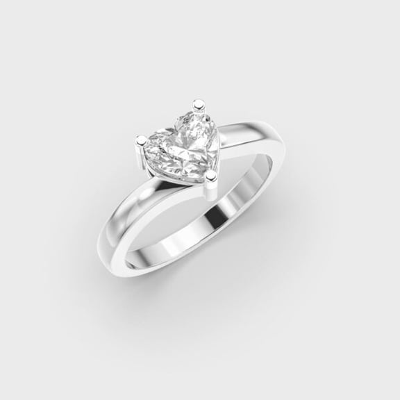 4 Carat Beautiful IGI Certified Lab Grown Diamond Engagement Ring for Women 14K White Gold | Heart Cut Lab Created Solitaire Diamond Rings | Size 7 Diamond-Capitals