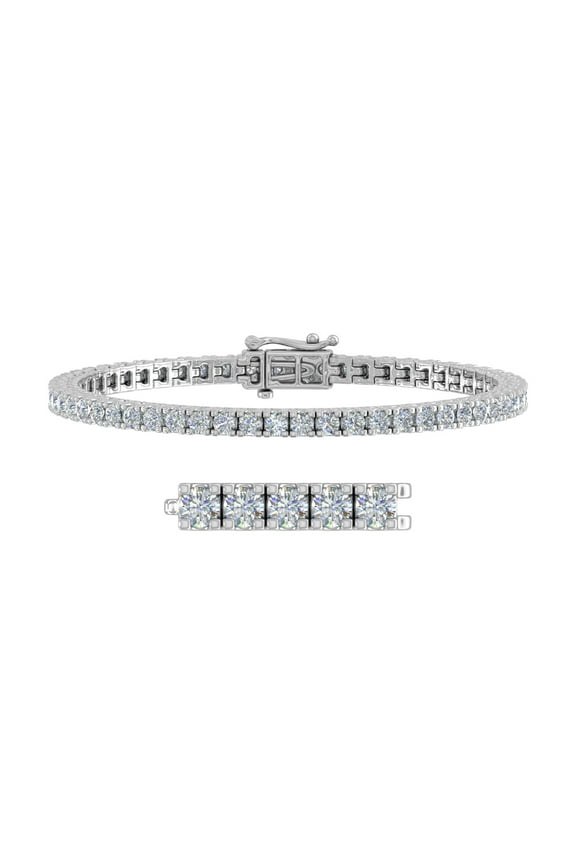 4 Carat Diamond Tennis Bracelet in 10K White Gold - IGI Certified (7 Inch)