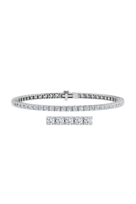 4 Carat Diamond Tennis Bracelet in 14K White Gold (7 Inch) - IGI Certified