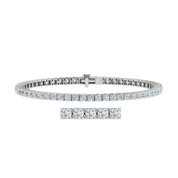 4 Carat Diamond Tennis Bracelet in 14K White Gold (7 Inch) - IGI Certified