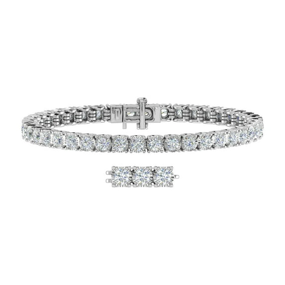 4 Carat Diamond Tennis Bracelet in 925 Sterling Silver (7 Inch)