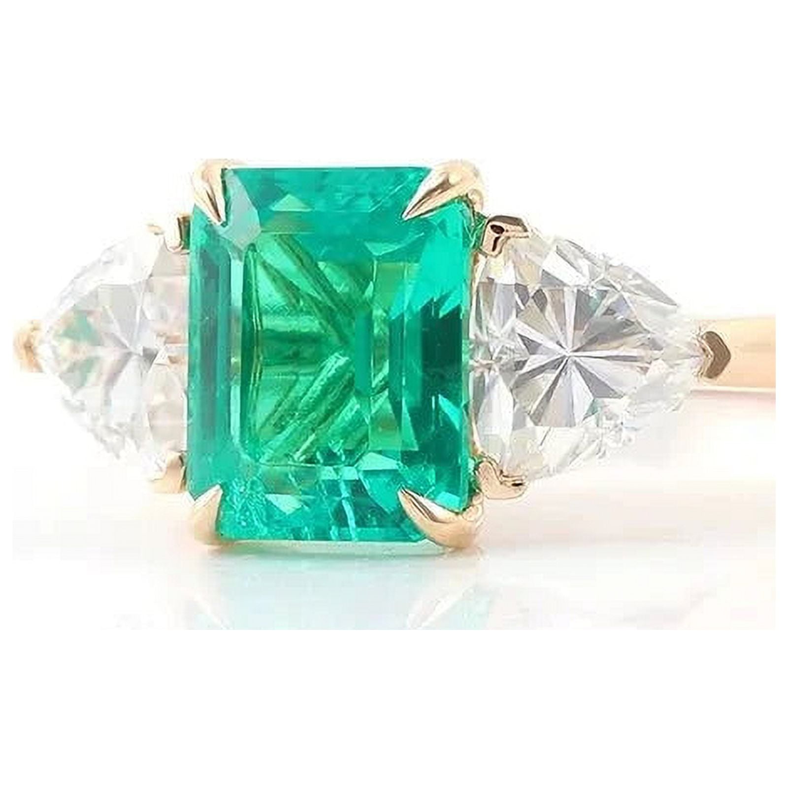 14K White Gold Ring Featuring an Emerald and Diamonds | Troy Shoppe  Jewellers