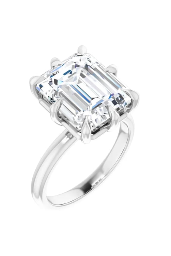 4 Carat Emerald Lab Grown Diamond Engagement Ring