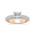 thumbnail image 1 of 4 Carat IGI Certified Cushion Shape Lab Grown Diamond Engagement Ring | 14K Rose Gold |Casimer Side Stone Diamond Ring | FG-VS1-VS2 Quality Friendly Diamonds, 1 of 1