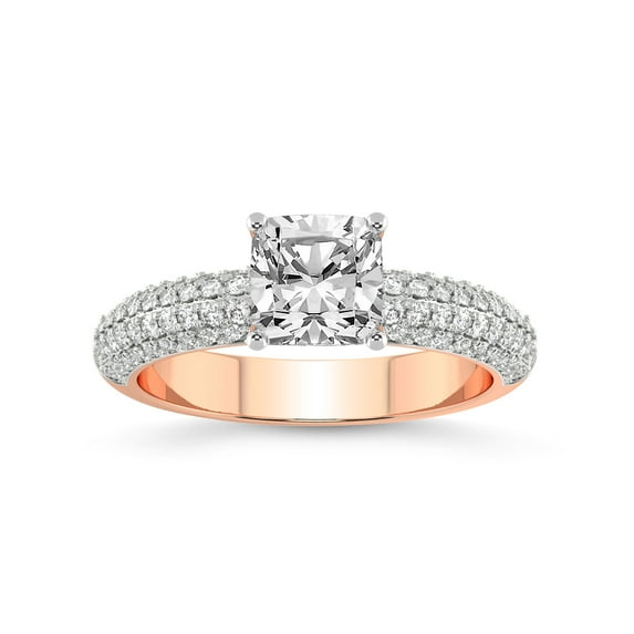 4 Carat IGI Certified Cushion Shape Lab Grown Diamond Engagement Ring | 14K Rose Gold |Casimer Side Stone Diamond Ring | FG-VS1-VS2 Quality Friendly Diamonds