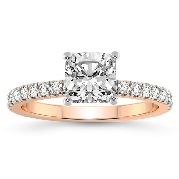 IGI Certified 4 Carat Cushion Shape Lab Grown Diamond Engagement Ring | 14K Rose Gold |Nomi Classic Eternity Lab Diamond Ring | FG-VS1-VS2 Quality Friendly Diamonds