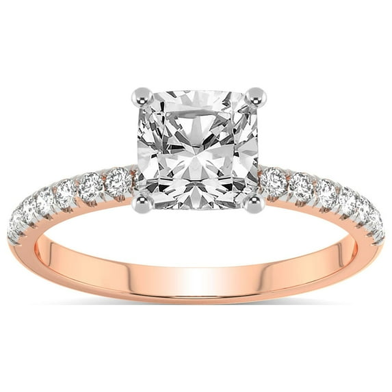 4 Carat IGI Certified Cushion Shape Lab Grown Diamond Engagement Ring | 14K Rose Gold |Olivia Secret Halo Diamond Ring | FG-VS1-VS2 Quality Friendly Diamonds