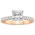thumbnail image 1 of 4 Carat IGI Certified Cushion Shape Lab Grown Diamond Engagement Ring | 14K Rose Gold |Serena Eternity Diamond Ring | FG-VS1-VS2 Quality Friendly Diamonds, 1 of 5