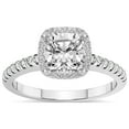 thumbnail image 1 of 4 Carat IGI Certified Cushion Shape Lab Grown Diamond Engagement Ring | 14K White Gold |Anastasia Halo Diamond Ring | FG-VS1-VS2 Quality Friendly Diamonds, 1 of 4