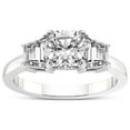 thumbnail image 1 of 4 Carat IGI Certified Cushion Shape Lab Grown Diamond Engagement Ring | 14K White Gold |Dianna Three Stone Side Trapezium Diamond Ring | FG-VS1-VS2 Quality Friendly Diamonds, 1 of 5