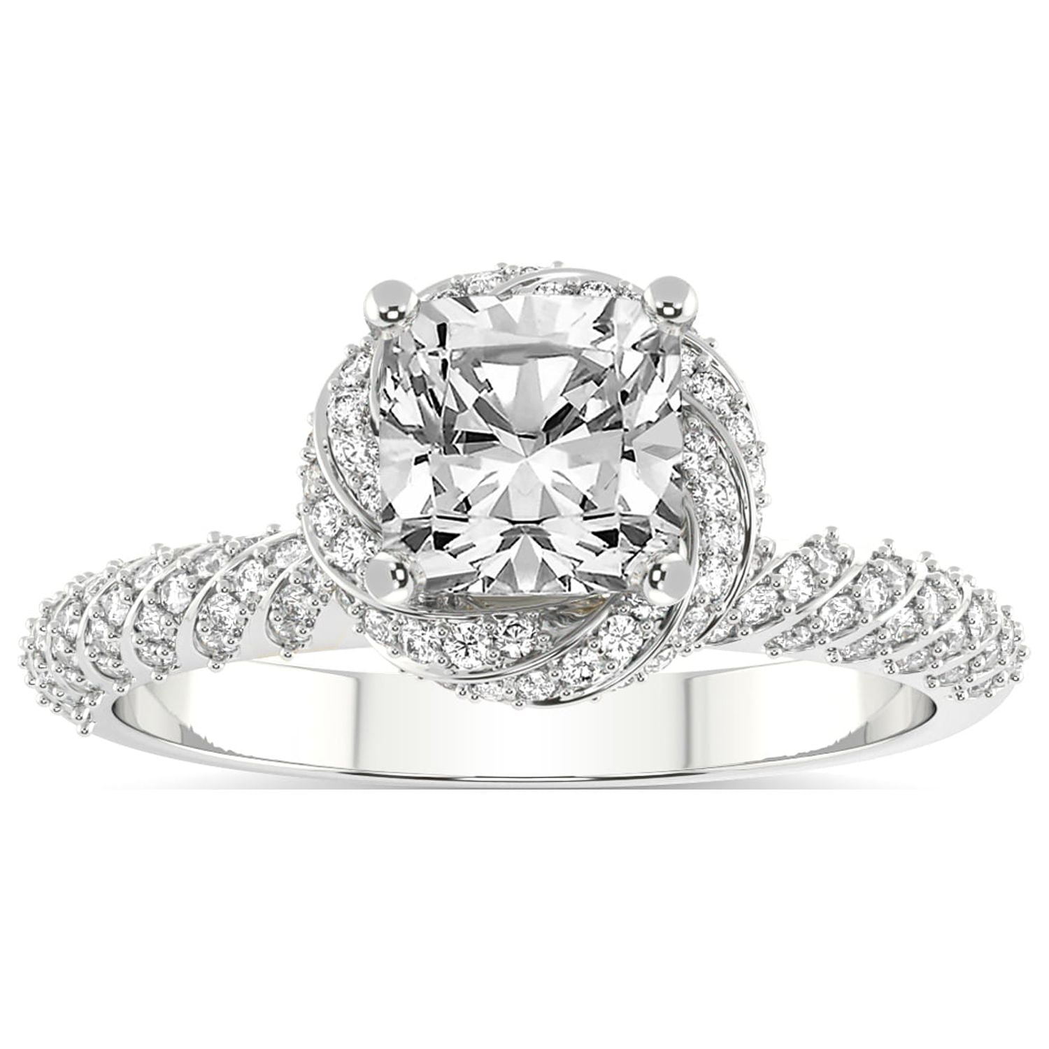 4 Carat IGI Certified Cushion Shape Lab Grown Diamond Engagement Ring