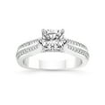 thumbnail image 1 of 4 Carat IGI Certified Cushion Shape Lab Grown Diamond Engagement Ring | 14K White Gold | Sandra Side Stone Diamond Ring | FG-VS1-VS2 Quality Friendly Diamonds, 1 of 5