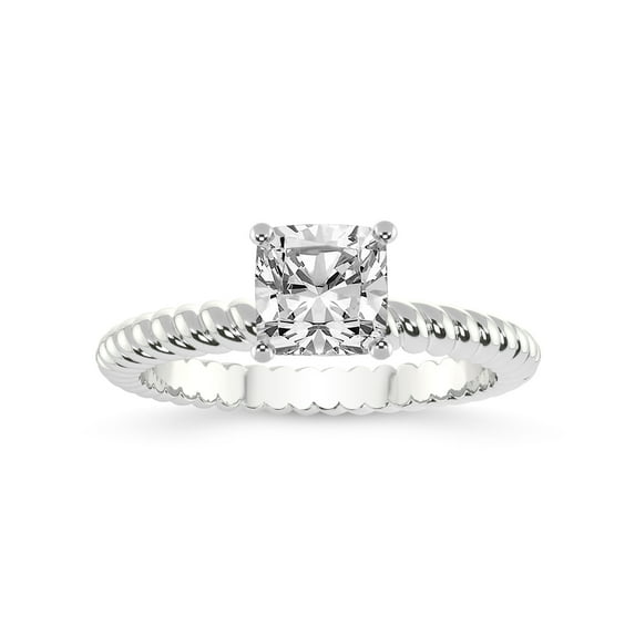 4 Carat IGI Certified Cushion Shape Lab Grown Diamond Engagement Ring | 14K White Gold |Sansa Solitaire Diamond Ring | FG-VS1-VS2 Quality Friendly Diamonds