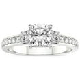 thumbnail image 1 of 4 Carat IGI Certified Cushion Shape Lab Grown Diamond Engagement Ring | 14K White Gold |Trilogy Three Stone Diamond Ring | FG-VS1-VS2 Quality Friendly Diamonds, 1 of 4