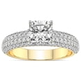thumbnail image 1 of 4 Carat IGI Certified Cushion Shape Lab Grown Diamond Engagement Ring | 14K Yellow Gold | Amira Luxe Secret Double Halo Diamond Ring | FG-VS1-VS2 Quality Friendly Diamonds, 1 of 4