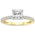 thumbnail image 1 of 4 Carat IGI Certified Cushion Shape Lab Grown Diamond Engagement Ring | 14K Yellow Gold |Kylie Eternity Diamond Ring | FG-VS1-VS2 Quality Friendly Diamonds, 1 of 4
