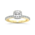 thumbnail image 1 of 4 Carat IGI Certified Cushion Shape Lab Grown Diamond Engagement Ring | 14K Yellow Gold | Lumina Halo Eternity Diamond Ring | FG-VS1-VS2 Quality Friendly Diamonds, 1 of 5