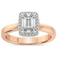 thumbnail image 1 of 4 Carat IGI Certified Emerald Shape Lab Grown Diamond Engagement Ring | 14K Rose Gold |Anna Hidden Accents Halo Diamond Ring | FG-VS1-VS2 Quality Friendly Diamonds, 1 of 4