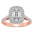 thumbnail image 1 of 4 Carat IGI Certified Emerald Shape Lab Grown Diamond Engagement Ring | 14K Rose Gold |Arya Double Halo Diamond Ring | FG-VS1-VS2 Quality Friendly Diamonds, 1 of 4
