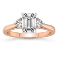 thumbnail image 1 of IGI Certified 4 Carat Emerald Shape Lab Grown Diamond Engagement Ring | 14K Rose Gold | Synthia Three Stone Lab Diamond Ring | FG-VS1-VS2 Quality Friendly Diamonds, 1 of 6
