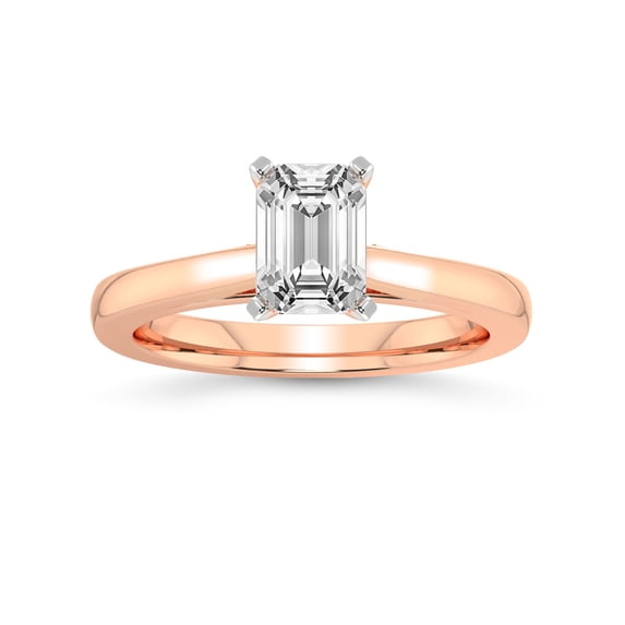 4 Carat IGI Certified Emerald Shape Lab Grown Diamond Engagement Ring | 14K Rose Gold |Teagan Solitaire Diamond Ring | FG-VS1-VS2 Quality Friendly Diamonds