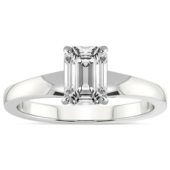 4 Carat IGI Certified Emerald Shape Lab Grown Diamond Engagement Ring | 14K White Gold | Arielle Solitaire Diamond Ring | FG-VS1-VS2 Quality Friendly Diamonds