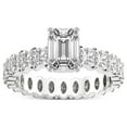 thumbnail image 1 of 4 Carat IGI Certified Emerald Shape Lab Grown Diamond Engagement Ring | 14K White Gold |Celeste Side Oval Diamond Eternity Diamond Ring | FG-VS1-VS2 Quality Friendly Diamonds, 1 of 4