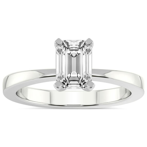 4 Carat IGI Certified Emerald Shape Lab Grown Diamond Engagement Ring | 14K White Gold |Jannel Tapering Diamond Ring | FG-VS1-VS2 Quality Friendly Diamonds