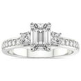 thumbnail image 1 of 4 Carat IGI Certified Emerald Shape Lab Grown Diamond Engagement Ring | 14K White Gold |Trilogy Three Stone Diamond Ring | FG-VS1-VS2 Quality Friendly Diamonds, 1 of 4