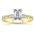 thumbnail image 1 of IGI Certified 4 Carat Emerald Shape Lab Grown Diamond Engagement Ring | 14K White Gold | Antique Allure Vintage Lab Diamond Ring | FG-VS1-VS2 Quality Friendly Diamonds, 1 of 6
