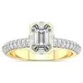 thumbnail image 1 of 4 Carat IGI Certified Emerald Shape Lab Grown Diamond Engagement Ring | 14K Yellow Gold |Eloa Secret Halo Diamond Ring | FG-VS1-VS2 Quality Friendly Diamonds, 1 of 4