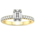 thumbnail image 1 of 4 Carat IGI Certified Emerald Shape Lab Grown Diamond Engagement Ring | 14K Yellow Gold |Galen Secret Halo Diamond Ring | FG-VS1-VS2 Quality Friendly Diamonds, 1 of 4