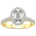 thumbnail image 1 of IGI Certified 4 Carat Emerald Shape Lab Grown Diamond Engagement Ring | 14K Yellow Gold |Glowing Globe Halo Diamond Ring | FG-VS1-VS2 Quality Friendly Diamonds, 1 of 6