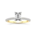 thumbnail image 1 of 4 Carat IGI Certified Emerald Shape Lab Grown Diamond Engagement Ring | 14K Yellow Gold |Grace Micro Pave Eternity Diamond Ring | FG-VS1-VS2 Quality Friendly Diamonds, 1 of 4