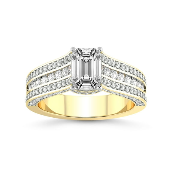 4 Carat IGI Certified Emerald Shape Lab Grown Diamond Engagement Ring | 14K Yellow Gold |Idris Secret Halo Diamond Ring | FG-VS1-VS2 Quality Friendly Diamonds
