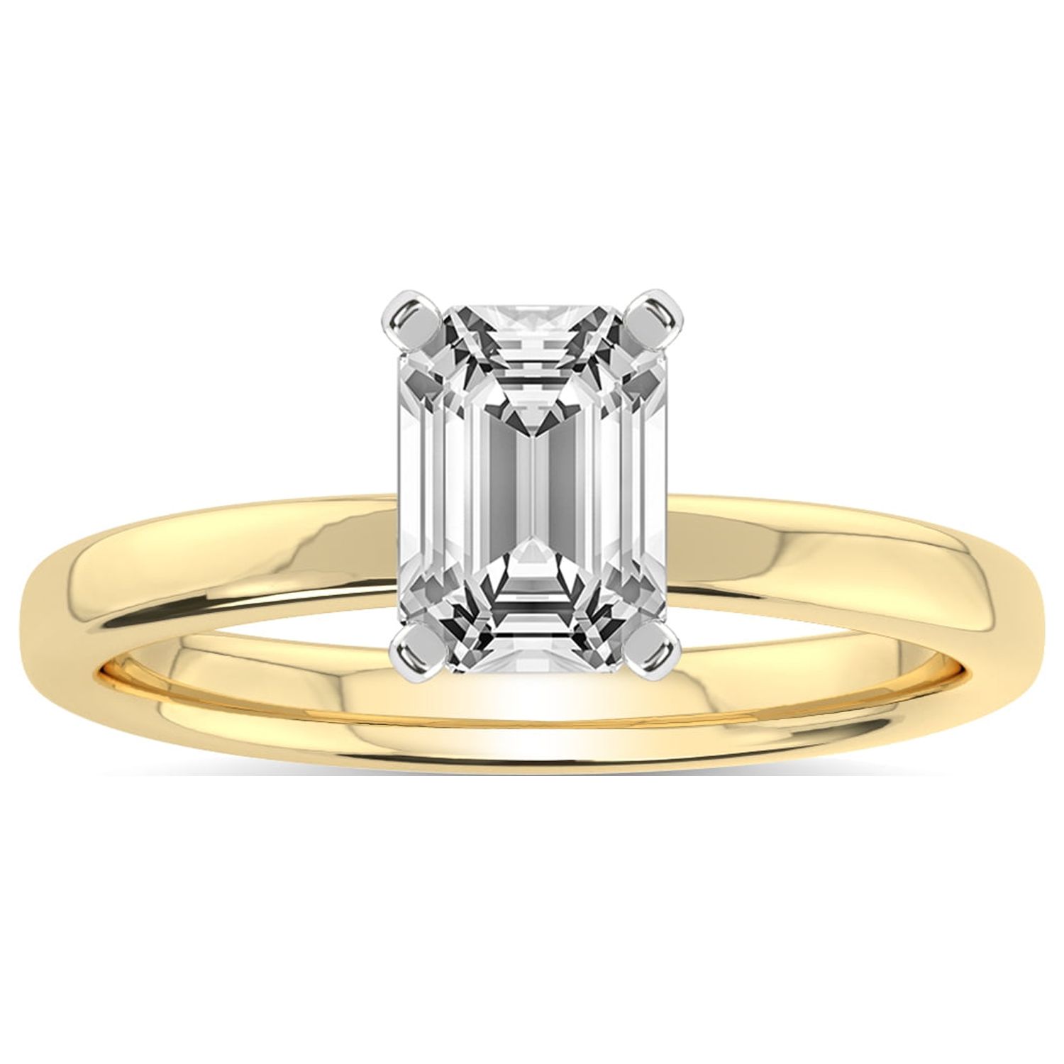 4 Carat IGI Certified Emerald Shape Lab Grown Diamond Engagement Ring ...