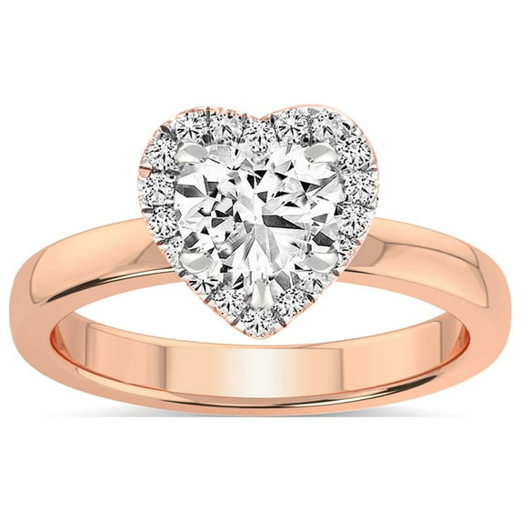4 Carat IGI Certified Heart Shape Lab Grown Diamond Engagement Ring | 14K Rose Gold |Anna Hidden Accents Halo Diamond Ring | FG-VS1-VS2 Quality Friendly Diamonds