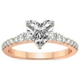thumbnail image 1 of IGI Certified 4 Carat Heart Shape Lab Grown Diamond Engagement Ring | 14K Rose Gold |Geneva Side Stone Diamond Ring | FG-VS Quality Friendly Diamonds, 1 of 6