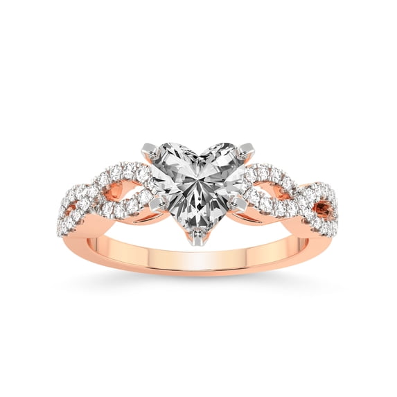 4 Carat IGI Certified Heart Shape Lab Grown Diamond Engagement Ring | 14K Rose Gold |Lorene Twisted Shank Diamond Ring | FG-VS1-VS2 Quality Friendly Diamonds