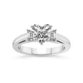 thumbnail image 1 of IGI Certified 4 Carat Heart Shape Lab Grown Diamond Engagement Ring | 14K White Gold |Denise Three stone Side Emerald Lab Diamond Ring | FG-VS1-VS2 Quality Friendly Diamonds, 1 of 6