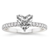 IGI Certified 4 Carat Heart Shape Lab Grown Diamond Engagement Ring | 14K White Gold |Nomi Classic Eternity Lab Diamond Ring | FG-VS1-VS2 Quality Friendly Diamonds